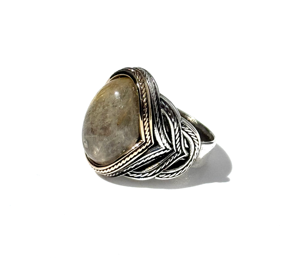 Men's Rutilated Quartz Ring |Sterling Silver – Occult Lifestyle Inc.