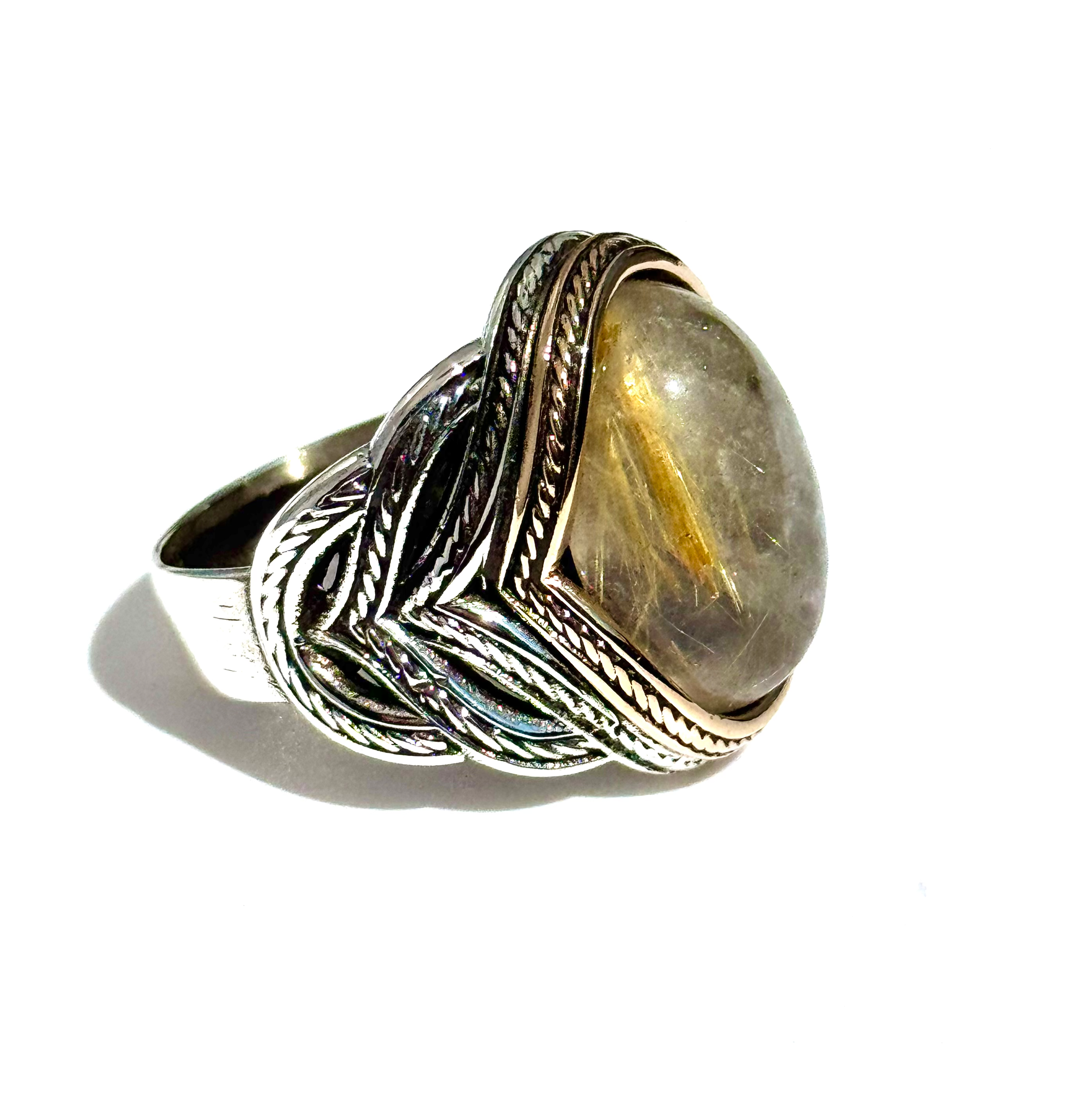 Rutilated Quartz Ring |Sterling Silver – Occult Lifestyle Inc.